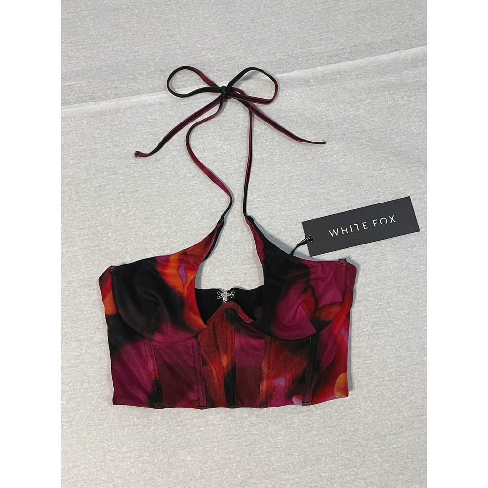 NWT White Fox Fantasy World Women's Red and Pink Corset Top XS